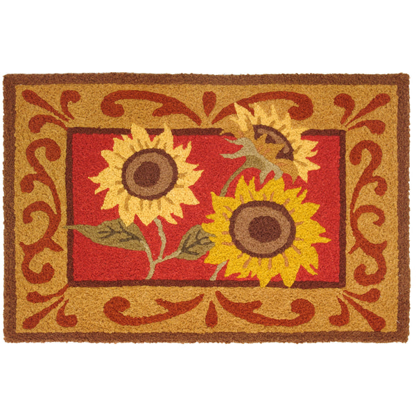 Alfombra decorativa de poliéster con girasoles de Provenza multicolor de 20 pulgadas de ancho y 30 pulgadas de largo Jellybean