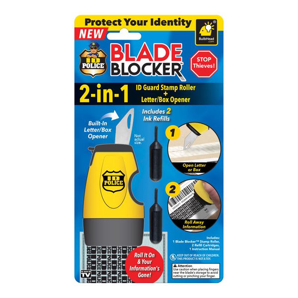 Rodillo para bloquear cuchillas BulbHead con protección contra robos y sello ID Guard, abridor de cajas, 1 paquete