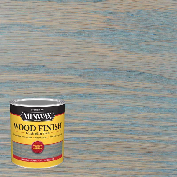 Minwax Wood Finish Semi-Transparent Vintage Blue Oil-Based Penetrating Wood Stain 1 qt (Pack of 4)