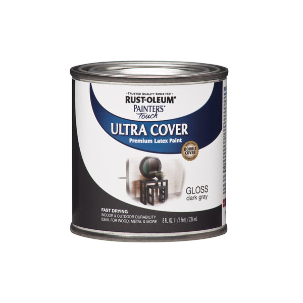Pintura látex a base de agua Rust-Oleum Painters Touch Ultra Cover Gloss gris oscuro de 0,5 pt