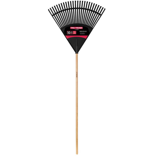 Truper Tru-Tough 66.5 in. 26 Tine Poly Leaf Rake Wood Handle (Pack of 6)