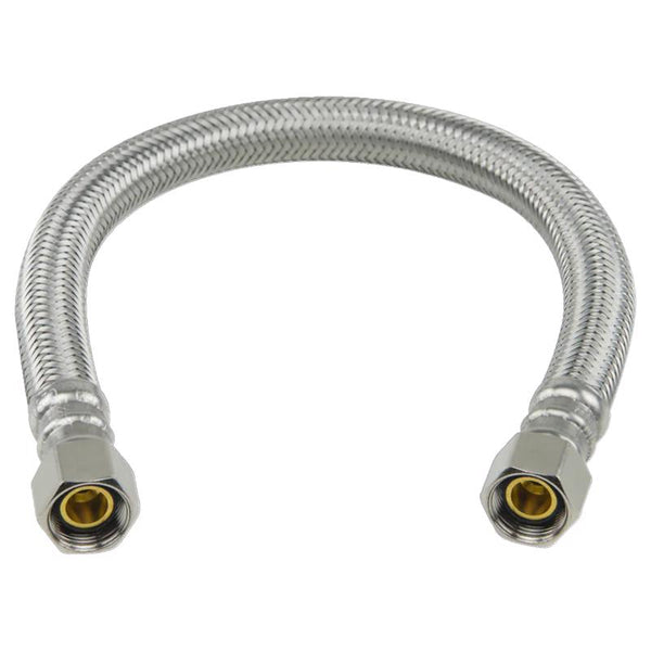 Brasscraft Plumbshop 3/8 in. Compression X 3/8 in. D Compression 12 in. Braided Stainless Steel Fauc