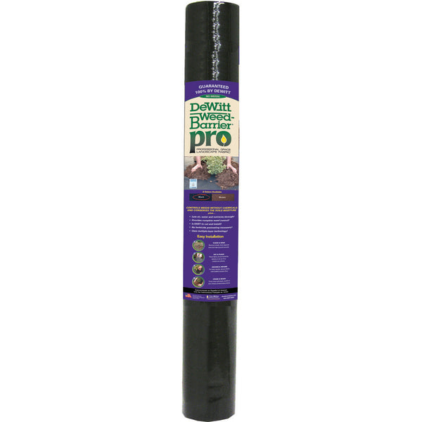 Barrera contra malezas profesional Dewitt, negra, 3 x 100 pies.