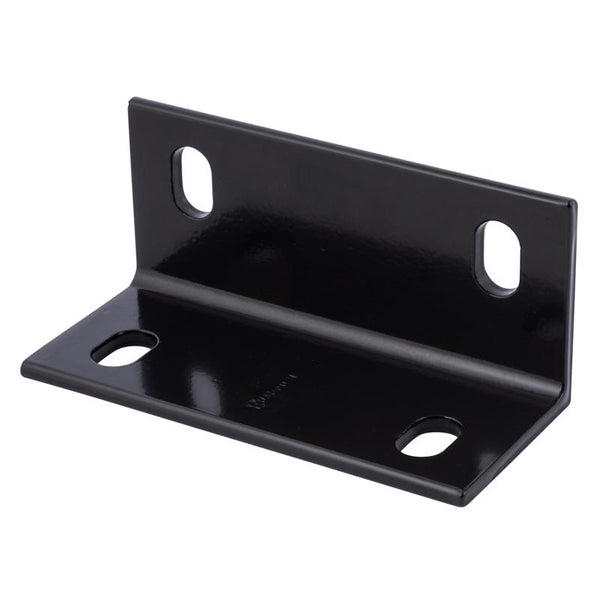 Soporte de esquina interior/exterior de acero negro Hampton de 6,62 pulg. de alto x 3 pulg. de ancho x 1/4 pulg. de profundidad