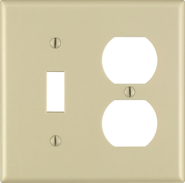 Leviton Ivory 2 gang Thermoset Plastic Duplex/Toggle Wall Plate 1 pk