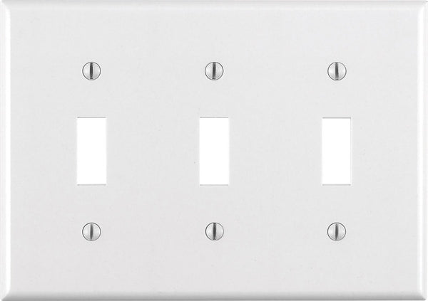 Leviton White 3 gang Thermoset Plastic Toggle Wall Plate 1 pk