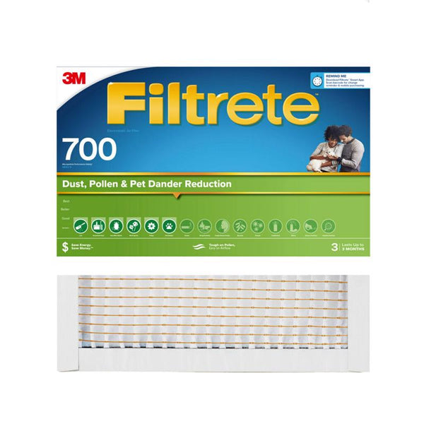 Filtro de aire plisado Filtrete de fibra de vidrio de 20 pulgadas de ancho x 20 pulgadas de alto x 1 pulgada de profundidad, 1 paquete (paquete de 4)