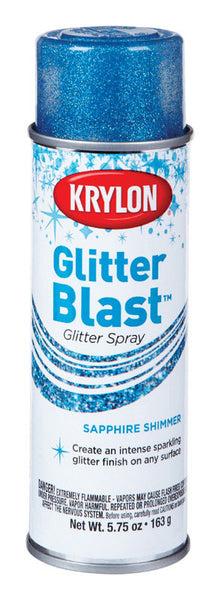 Krylon Glitter Blast Sapphire Shimmer Spray Paint 5.75 oz (Pack of 6)