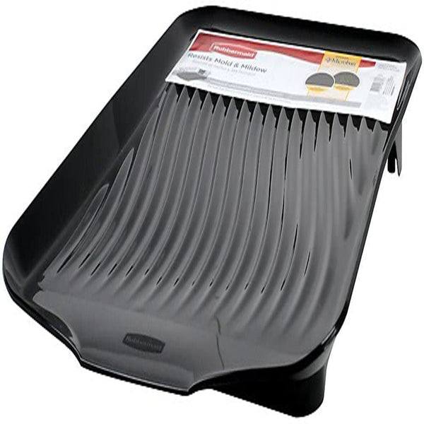Escurridor de plástico negro Rubbermaid de 1,78 pulg. de largo x 13,18 pulg. de ancho x 17,6 pulg. de alto