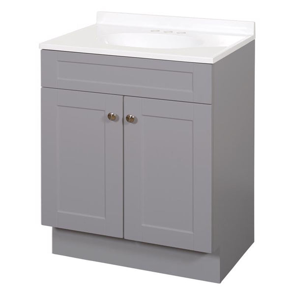 Zenna Home Single Gray Bathroom Vanity 30 in. W X 18 in. D X 35 in. H