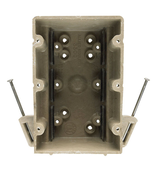 Allied Moulded New Work 46 cu in Rectangle Fiberglass 3 gang Switch Box Beige