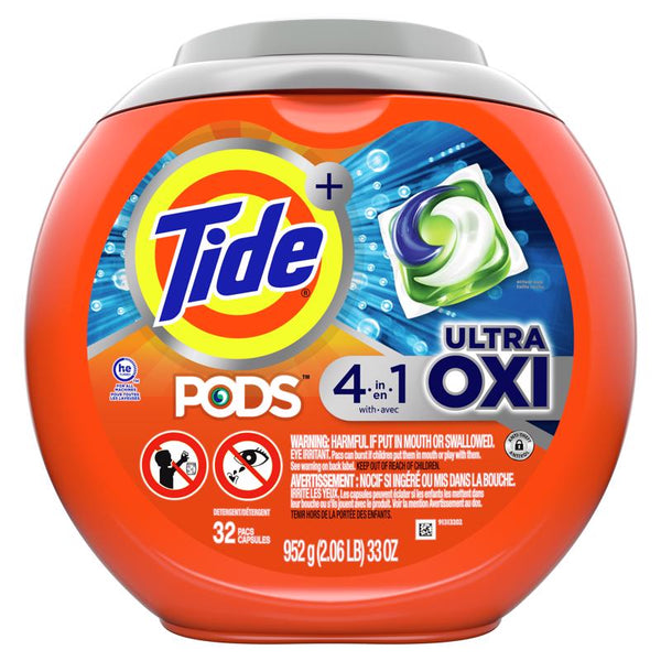 Tide Ultra Oxi Original Scent Laundry Detergent Pod 32 pk (Pack of 4)
