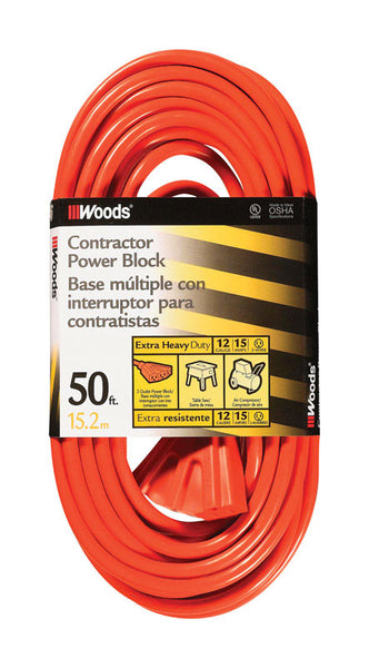 Cable de alimentación Woods 12/3 SJTW 300 V 50 pies de largo