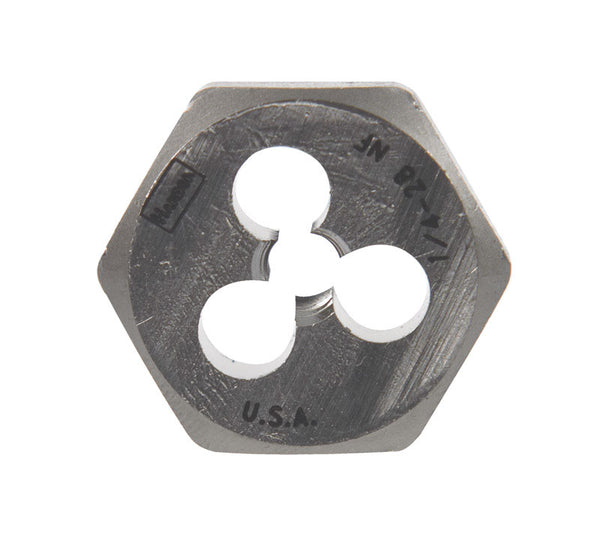 Matriz hexagonal SAE de acero de alto carbono Irwin Hanson de 1/4 pulg. - 28NF, 1 pieza (paquete de 5)
