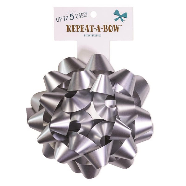 Hennessy Gift Wrap Repeat-A-Bow Silver Gift Bows (Pack of 4)