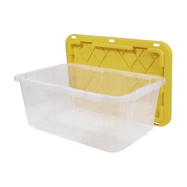 Greenmade 17 gal Clear/Yellow Storage Tote 12.5 in. H X 17.8 in. W X 26.7 in. D Stackable (Pack of 4)