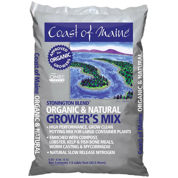 Mezcla orgánica para macetas Stonington Blend de la costa de Maine