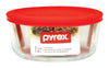 Recipiente para almacenar alimentos Pyrex de 7 tazas, paquete de 1, transparente/rojo (paquete de 4)