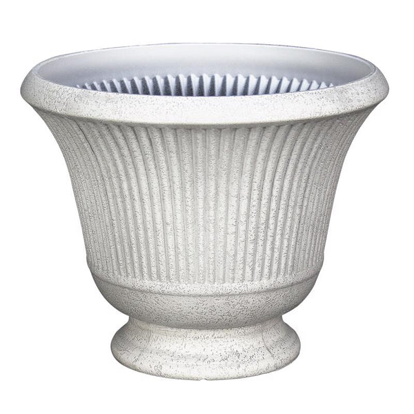 L&G Solutions 12.9 in. H X 16 in. D Polyresin Pedestal Urn Planter Stone (Pack of 5)