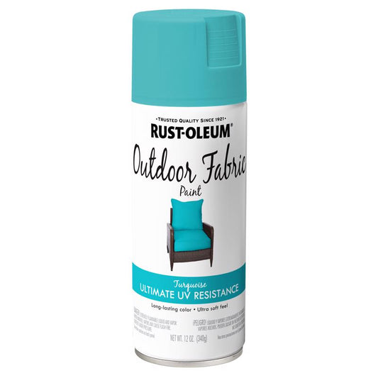 Rust-Oleum Flat Turquoise Fabric Spray Paint 12 oz (Pack of 6)