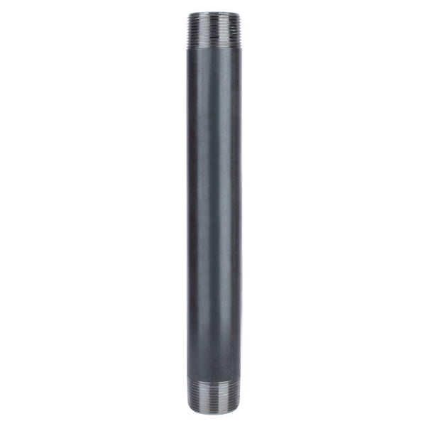 Boquilla de acero negro de 12 pulg. de largo y 1-1/4 pulg. MIP de STZ Industries, cada una, de 1-1/4 pulg. de diámetro y 1-1/4 pulg. MIP