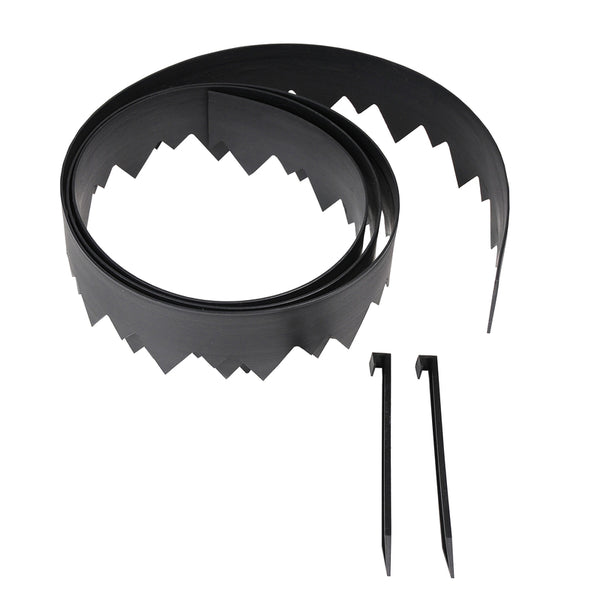 Kit de bordes de plástico EasyFlex para paisajismo, de color negro (paquete de 3)