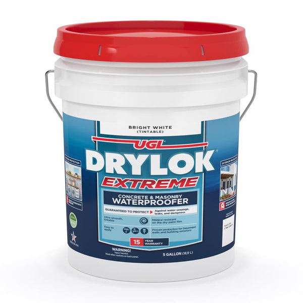 Sellador impermeable de látex blanco Drylok Extreme, 5 gal.