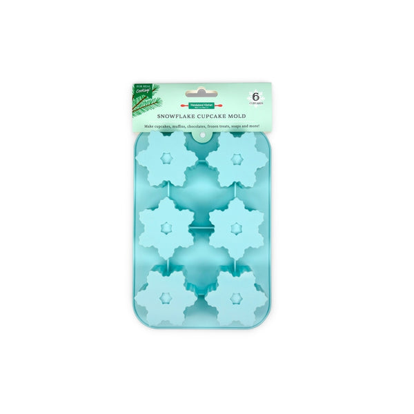 Molde de silicona para cupcakes con forma de copo de nieve de Handstand Kitchen Winter Wonderland, 1 unidad