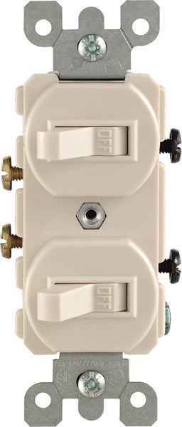 Leviton 15 amps Single Pole Toggle Switch Light Almond 1 pk