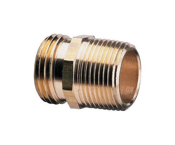 Conector de manguera doble macho roscado de latón de 3/4 pulg. de Gilmour
