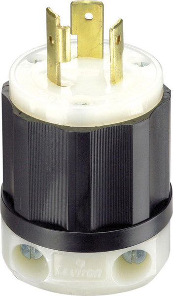 Leviton - Enchufe industrial de nailon con conexión a tierra L5-20P, calibre 16-10 AWG, 2 polos, 3 cables