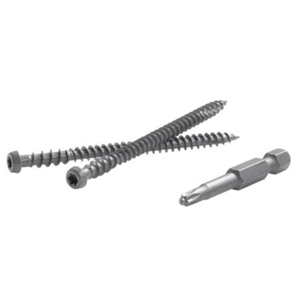 Tornillos para cubiertas de materiales compuestos con cabeza de estrella Torx Ttap, con ron especiado, FastenMaster TrapEase n.° 20 x 2-1/2 pulg. L, 1050