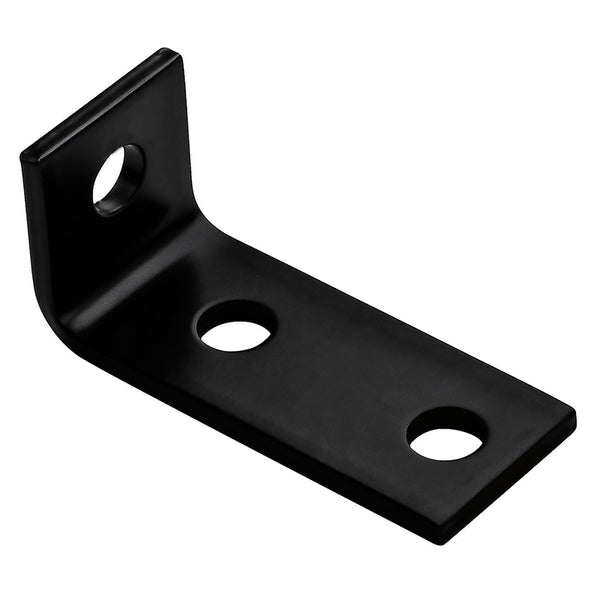 Hampton 3-1/2 in. H X 1-1/2 in. W X 3/16 in. D Black Steel Offset Leg Corner Brace (Pack of 10)