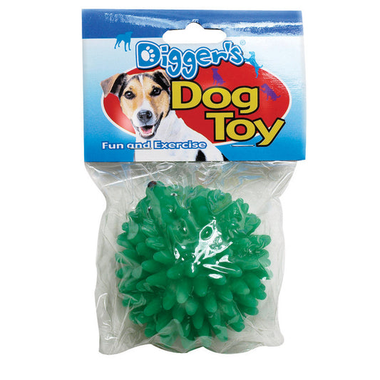 Diggers Large Green Squeaks Spiked Tough Vinyl Hedgehog Dog Toy 7 L in.