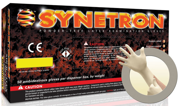 Microflex Sy-911-L Large Powder Free Latex Examination Gloves 50 Count