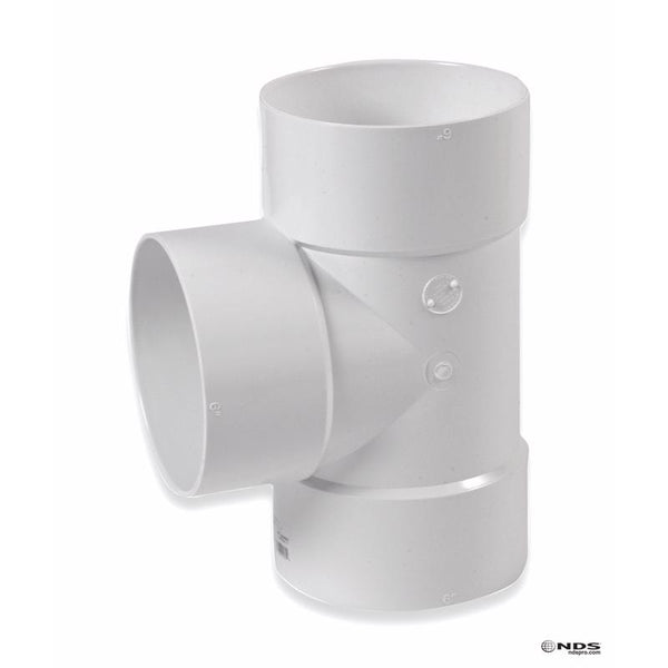 NDS Schedule 35 6 in. Hub c/u X 6 in. D Hub PVC Tee recto 1 pk