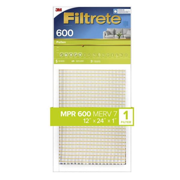 3M Filtrete 12 in. W X 24 in. H X 1 in. D 7 MERV Pleated Air Filter 1 pk (Pack of 4)