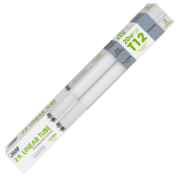 Feit Electric 20 W T12 1.5 in. D X 24 in. L Fluorescent Bulb Cool White Linear 4100 K (Pack of 6)