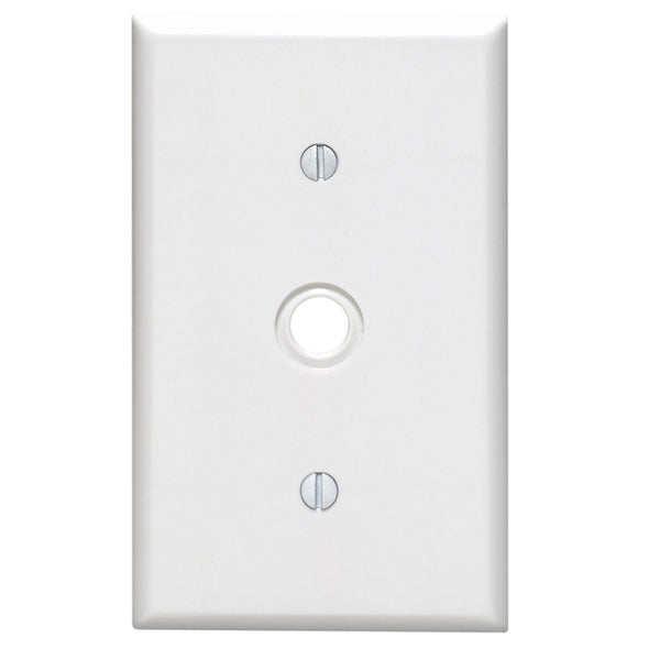 Leviton White 1 gang Plastic Cable/Telco Wall Plate 1 pk