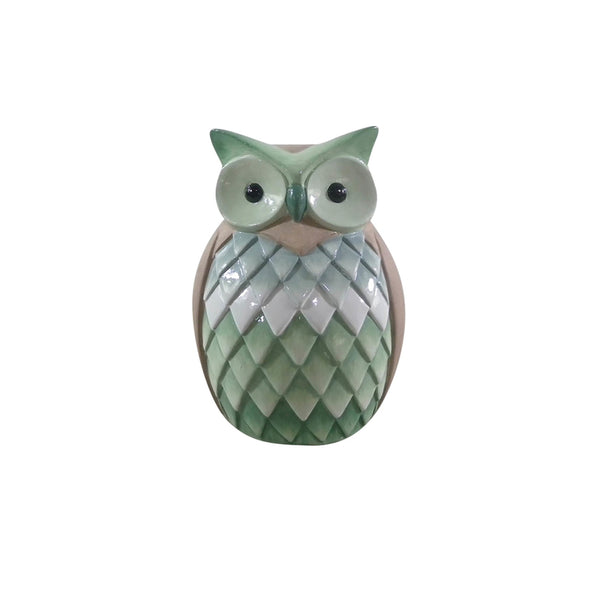 Estatua de búho de terracota verde de 8,27 pulgadas para jardín de Meadow Creek (paquete de 4)