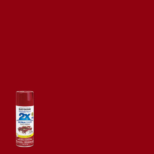Rust-Oleum Painter's Touch Ultra Cover Gloss Colonial Red Spray Paint 12 oz. (Pack of 6)
