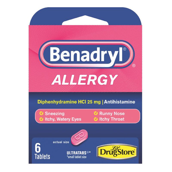 Benadryl Allergy Allergy Sinus Relief 6 ct (Pack of 6)