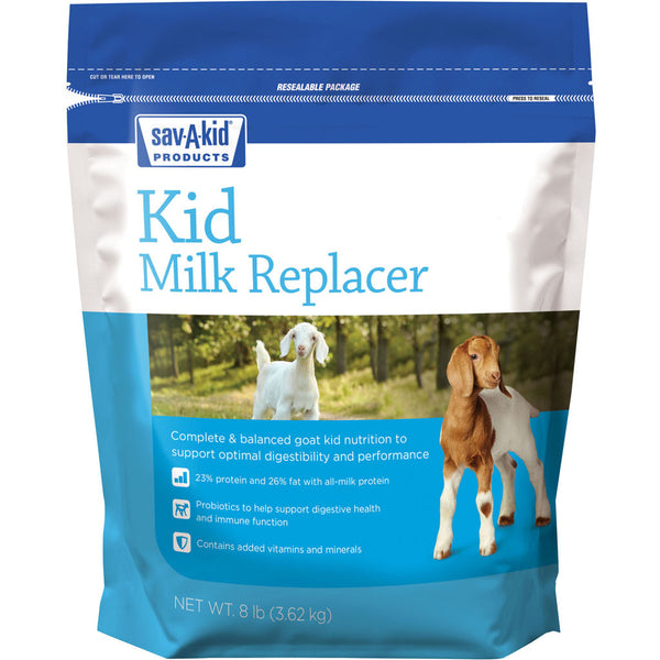 Sustituto de leche sin medicamento SAV-A-KID, 8 lb.