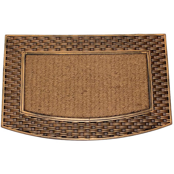 Felpudo de caucho y fibra de coco de color beige y marrón Rockport Premium de 22 in de ancho x 34 in de largo