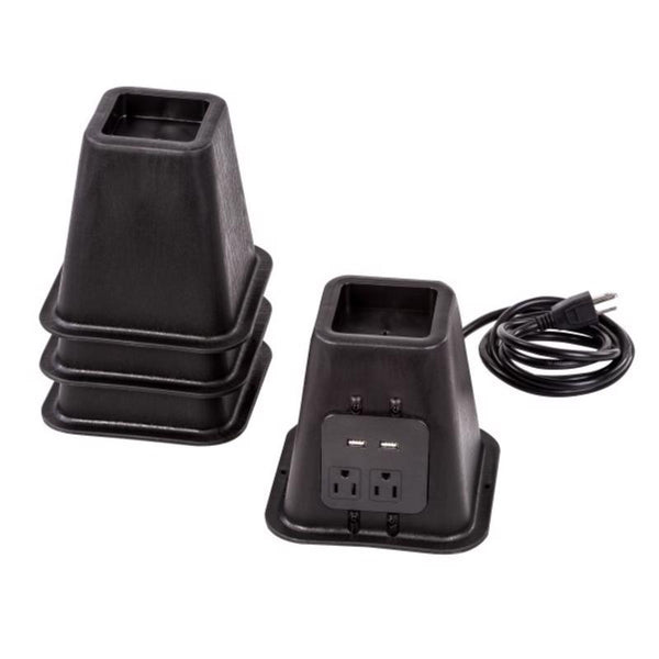 Elevador de cama de plástico Honey-Can-Do de 6 pulg. de alto x 6,45 pulg. de ancho x 6,45 pulg. de largo