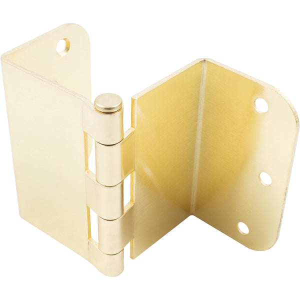 Swing Clear Offset Hinge, 3-1/2 Inches, 5/8" Radius Corner, Fits Doors 1-3/8" to 1-3/4" Thick, 2-Pack, Polished Brass by Stone Harbor Hardware