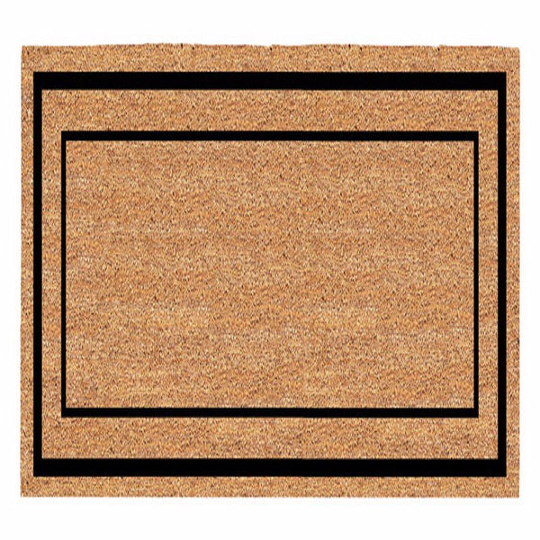 Americo Home 60 in. W X 24 in. L Black/Tan Classic Border Coir Door Mat