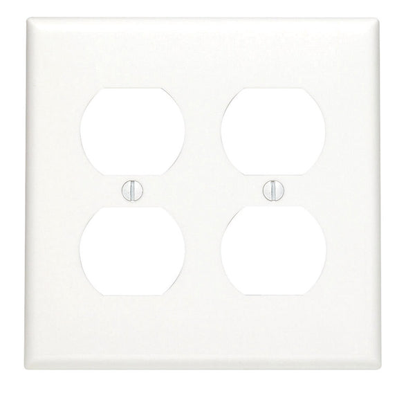 Leviton White 2 gang Nylon Duplex Wall Plate 1 pk