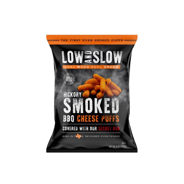 Low and Slow Hickory Smoked BBQ Cheese Puffs 6 oz Bagged (Pack of 6)