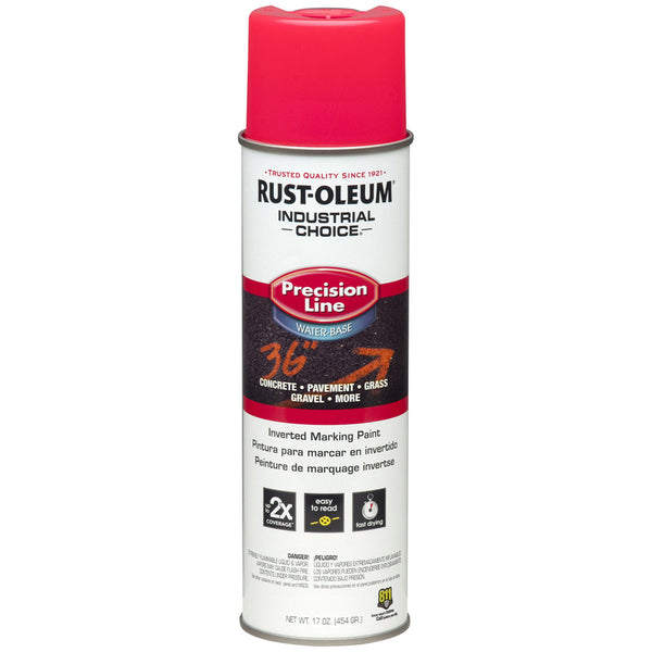 Pintura para marcar campos, color rosa fluorescente Rust-Oleum Industrial Choice, 17 oz (paquete de 6).